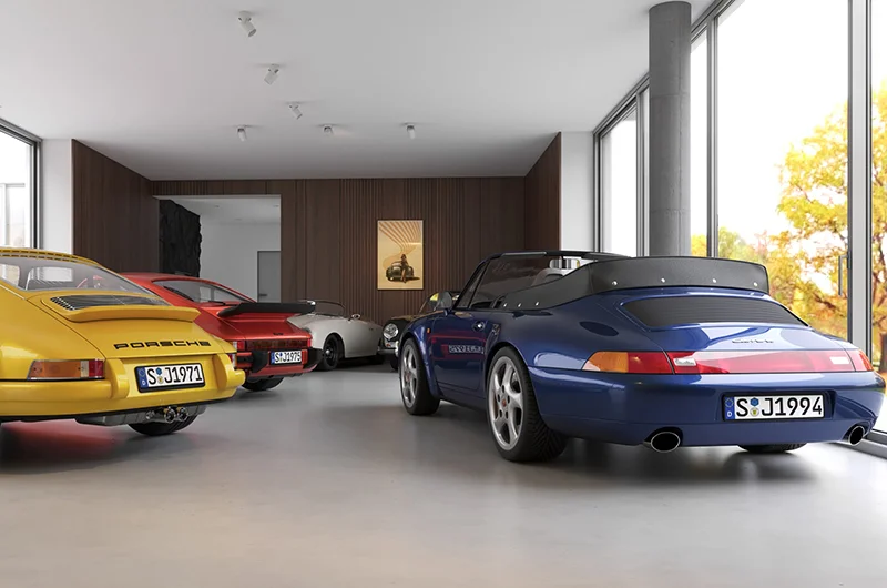 Architectural visualization. Single-family house with Porsche garage_14