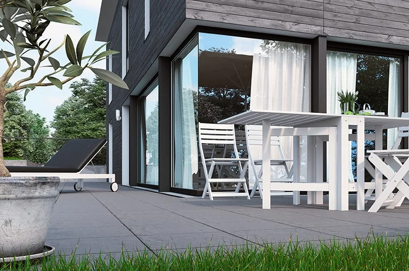 Architekturvisualisierung. Einfamilienhäuser. Terrasse