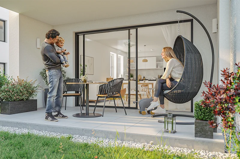 Exterior visualization. Apartment buildings. Giengen an der Brenz