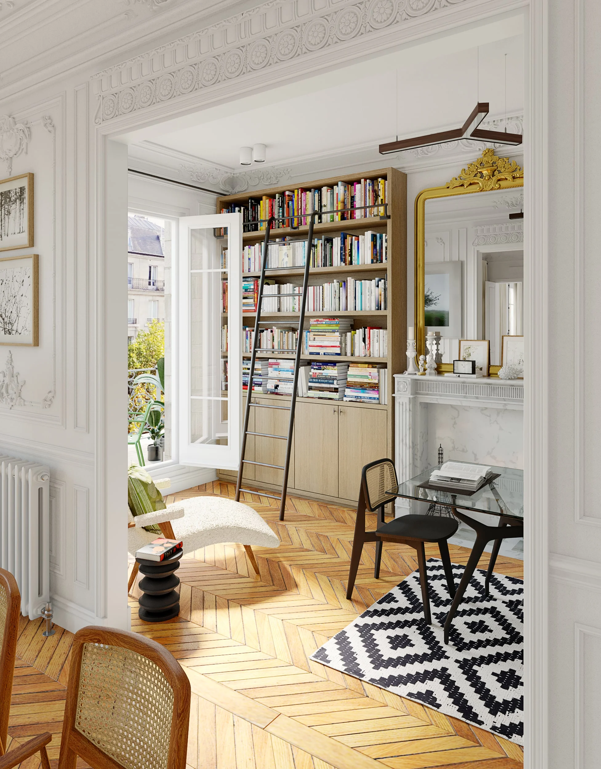 Architectural visualization. Interior visualization. Apartment in Paris_04