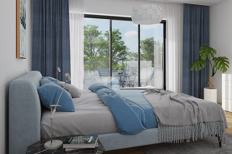 rchitectural visualizations. Apartment building. Bedroom