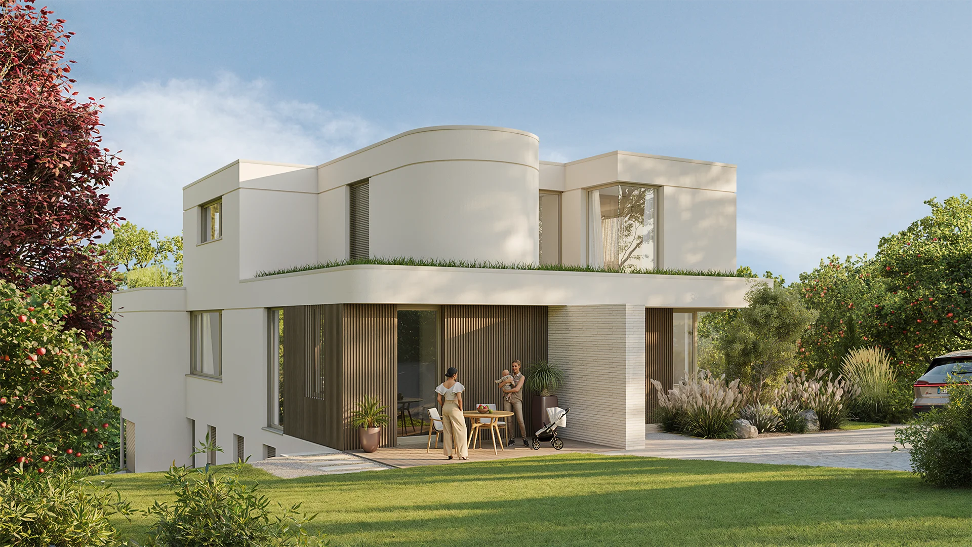 Exterior visualization. Villa P. Kronberg im Taunus. View_02