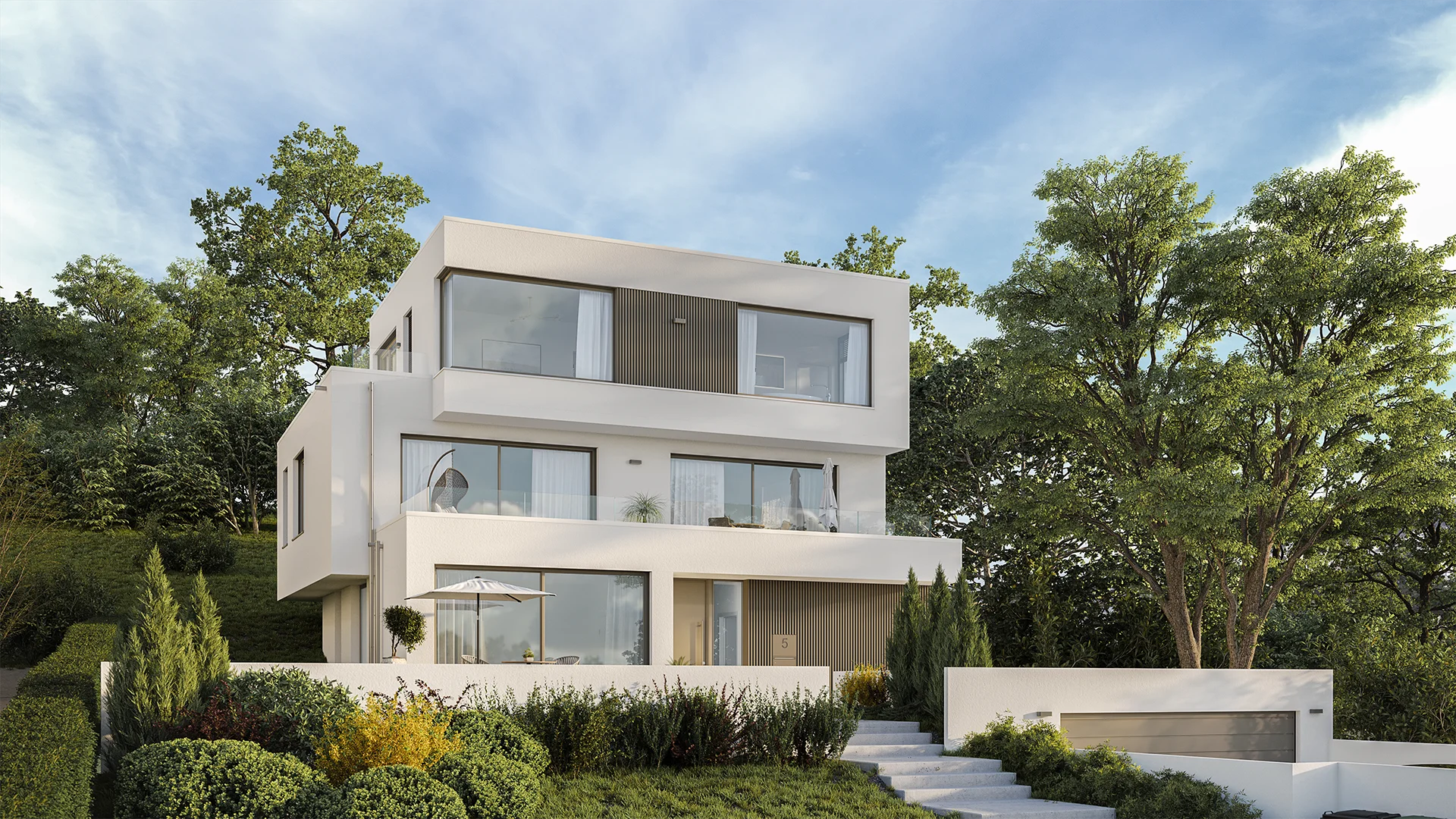 Exterior visualization. Villa W. Dietzenbach. View_01