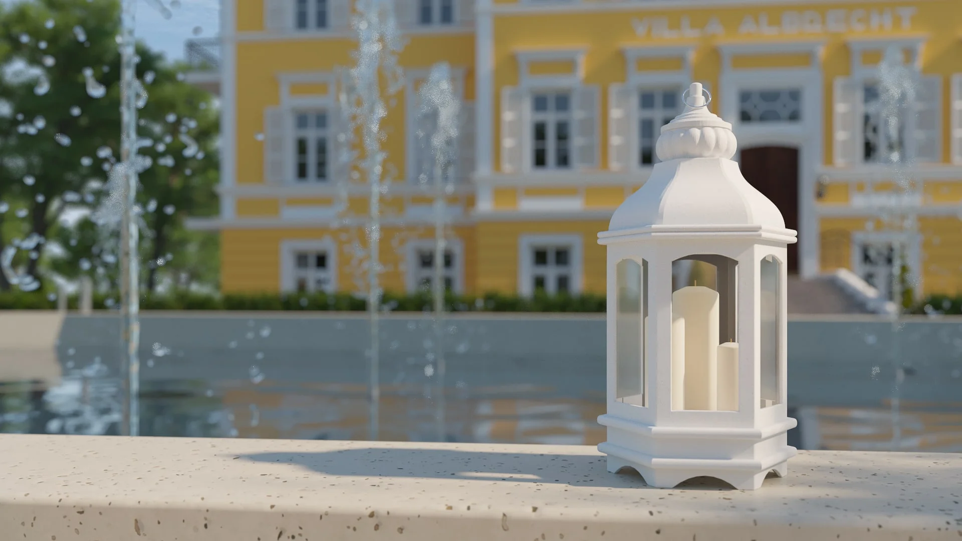 Architectural visualization. Villa Albrecht. Fountain